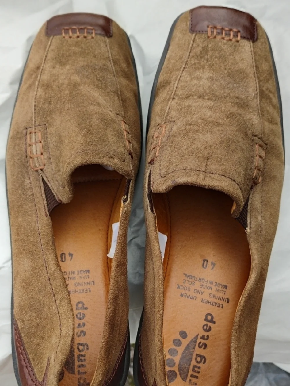 NWOT pring Step Suede Slip-On Loafers in Tan/Brown (D-56) - Picture 6 of 10